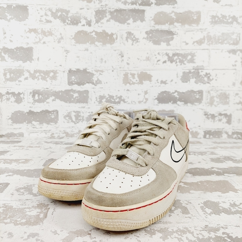 Nike Air Force 1 LV8 S50 Light Stone University Red Athleisure Sneakers W292 - Picture 2 of 10